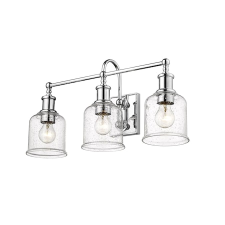 Z-Lite Bryant 3 Light Vanity, Chrome And Clear Seedy 734-3V-CH